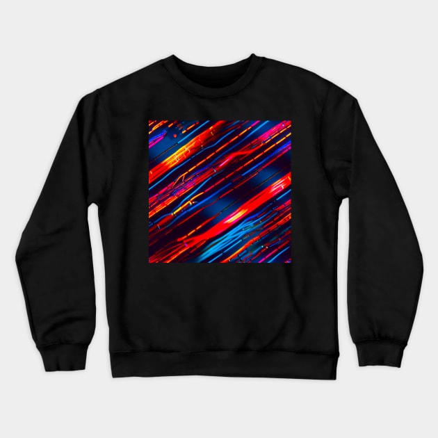 cyberpunk wires colorfull futuristic electronics Crewneck Sweatshirt by SJG-digital